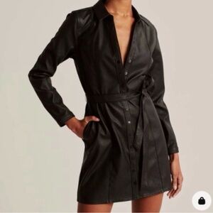 NWT Abercrombie Vegan Leather Shirt/Dress 🖤🕵🏻‍♀️
